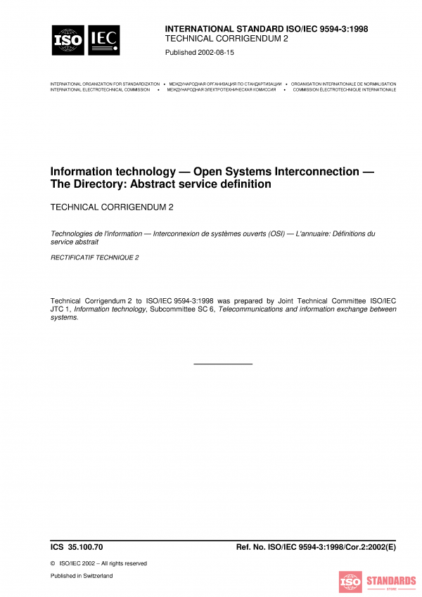 ISO/IEC 9594-3:1998/Cor 2:2002 PDF