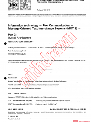 ISO/IEC 10021-2:1990/COR4:1992 PDF