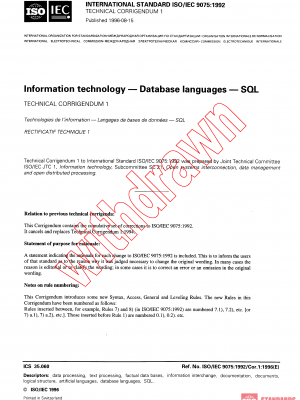 ISO/IEC 9075:1992/COR1:1996 PDF