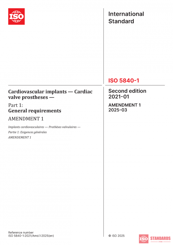 ISO 5840-1:2021/Amd 1:2025 PDF
