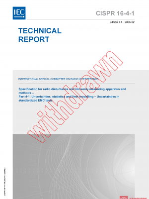 CISPR TR 16-4-1:2003+AMD1:2004 CSV PDF