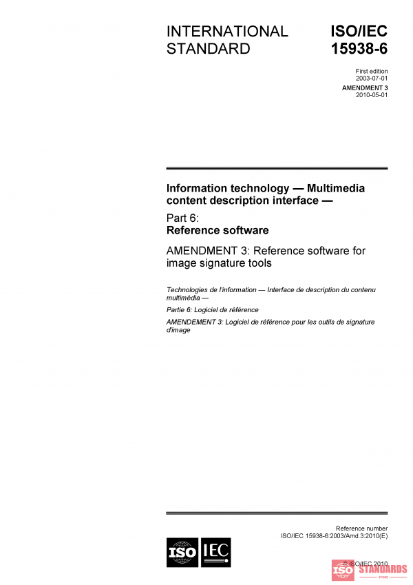 ISO/IEC 15938-6:2003/Amd 3:2010 PDF