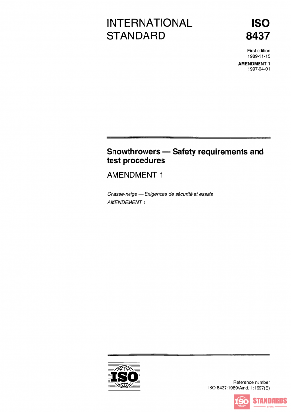 ISO 8437:1989/Amd 1:1997 PDF
