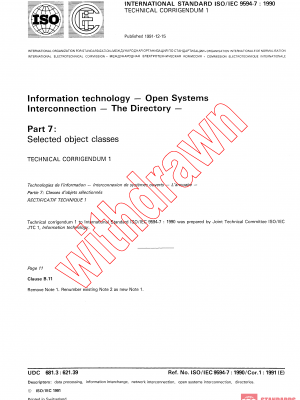ISO/IEC 9594-7:1990/COR1:1991 PDF