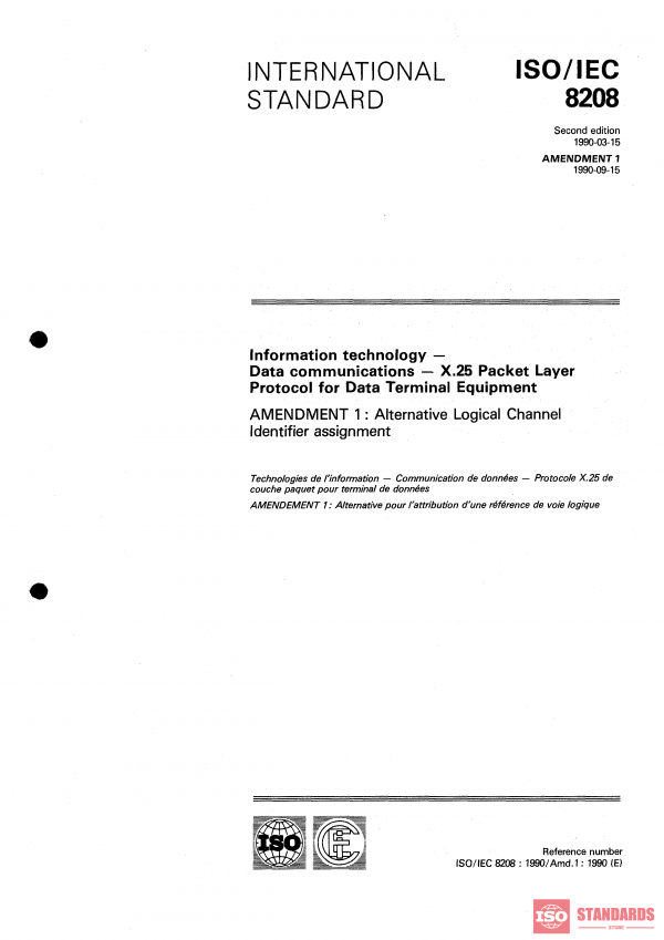ISO/IEC 8208:1990/Amd 1:1990 PDF