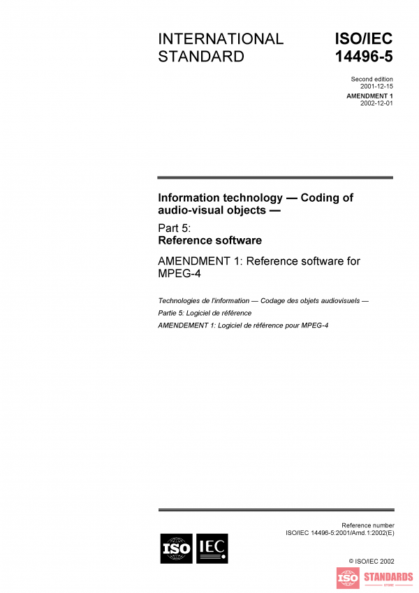ISO/IEC 14496-5:2001/Amd 1:2002 PDF