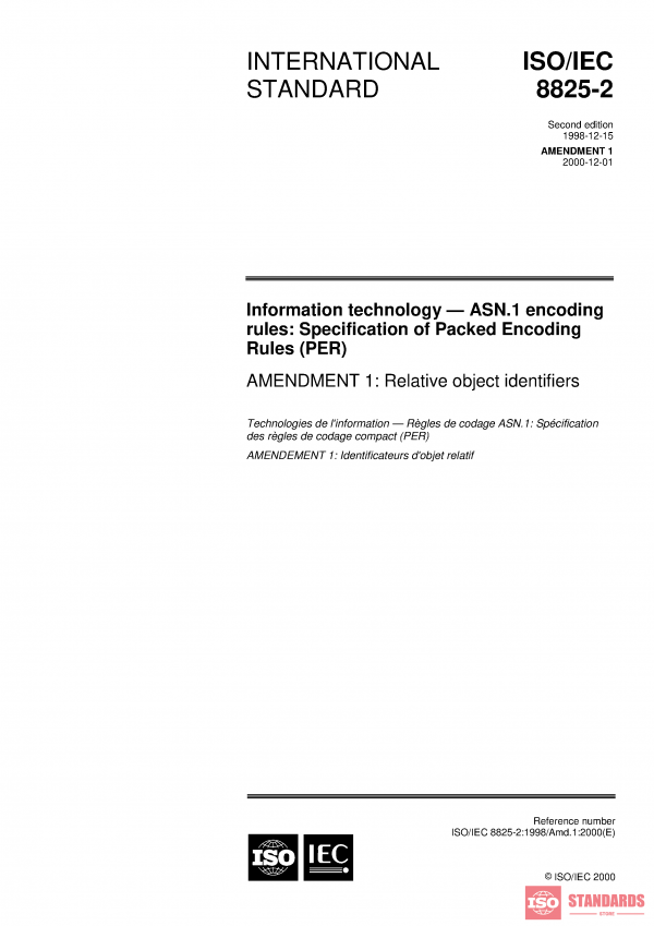 ISO/IEC 8825-2:1998/Amd 1:2000 PDF