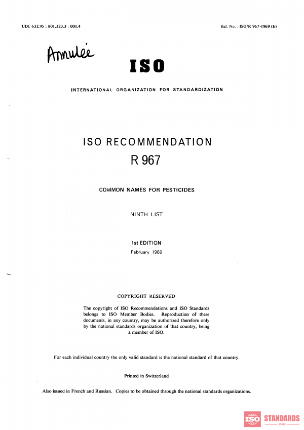 ISO/R 967:1969 PDF