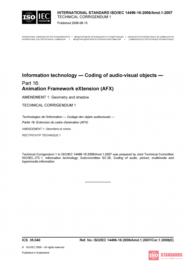 ISO/IEC 14496-16:2006/Amd 1:2007/Cor 1:2008 PDF