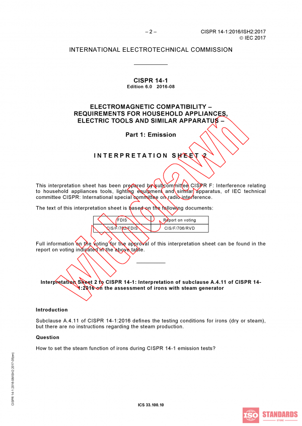 CISPR 14-1:2016/ISH2:2017 PDF