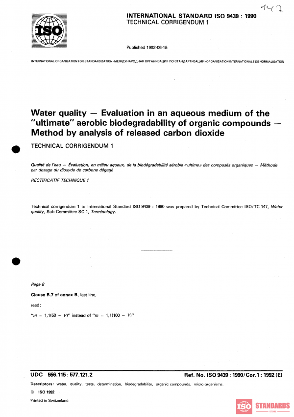 ISO 9439:1990/Cor 1:1992 PDF