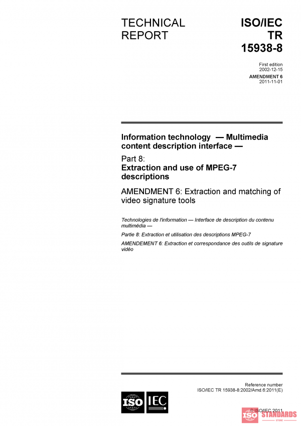 ISO/IEC TR 15938-8:2002/Amd 6:2011 PDF