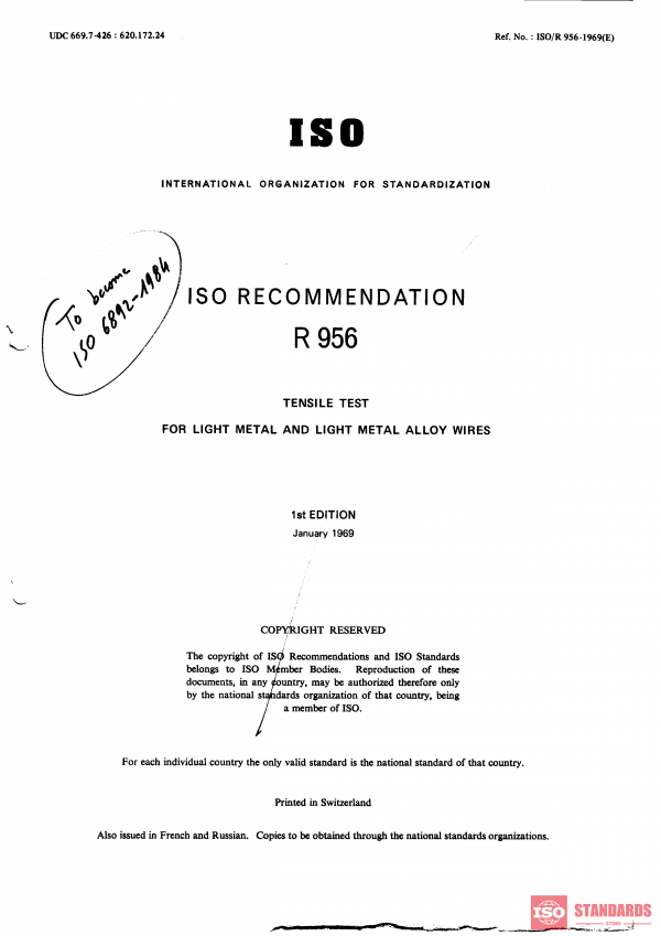 ISO/R 956:1969 PDF