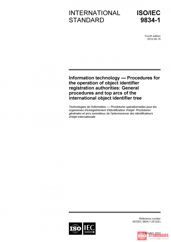 ISO/IEC 9834-1:2012 PDF