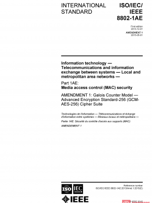 ISO/IEC/IEEE 8802-1AE:2013/Amd 1:2015 PDF