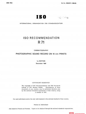 ISO/R 71:1958 PDF
