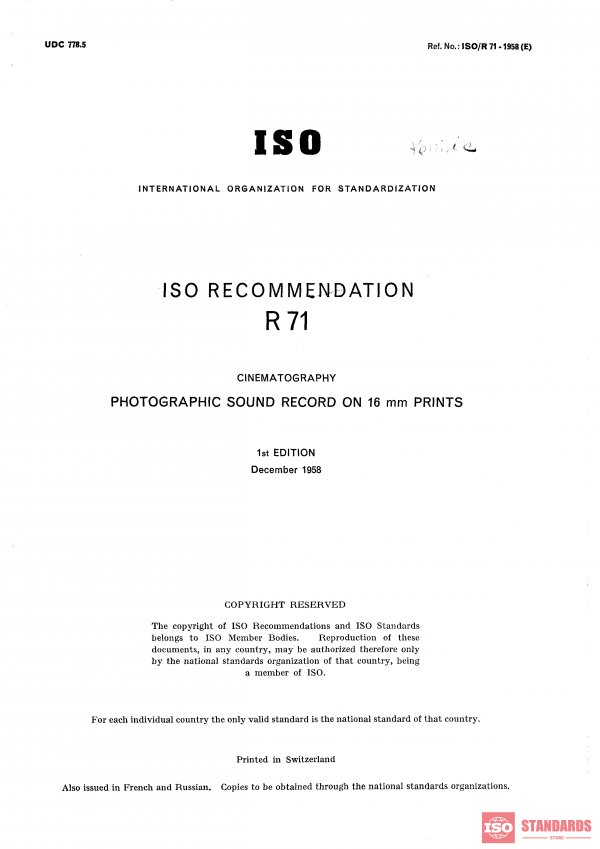 ISO/R 71:1958 PDF