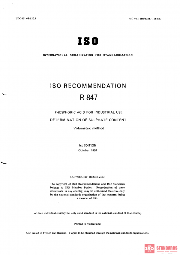 ISO/R 847:1968 PDF