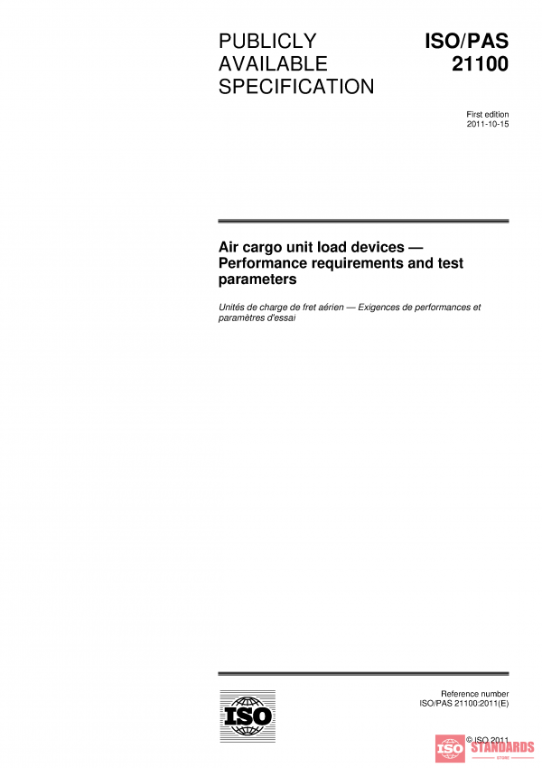 ISO/PAS 21100:2011 PDF