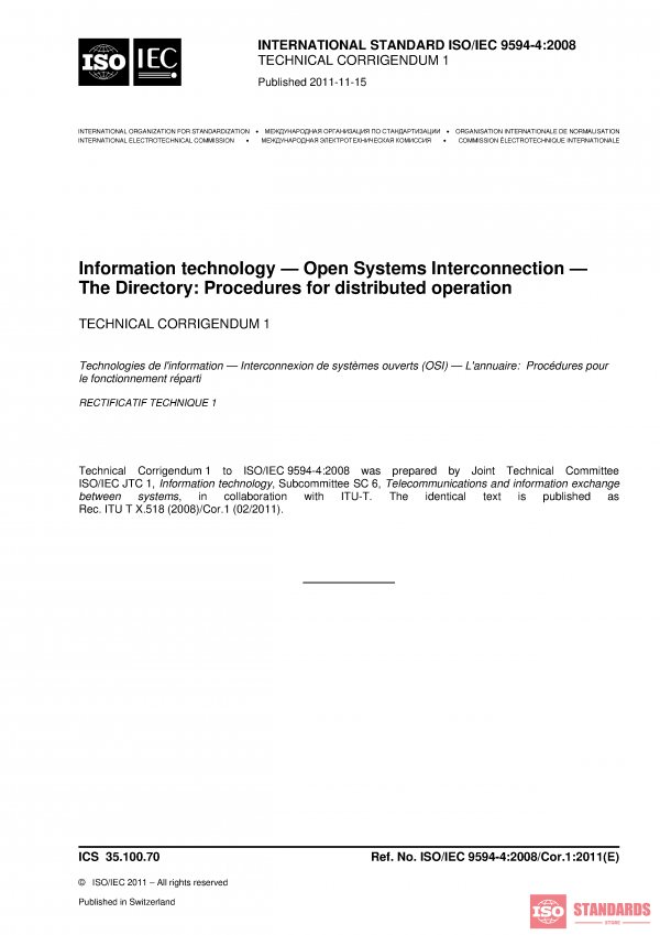 ISO/IEC 9594-4:2008/Cor 1:2011 PDF