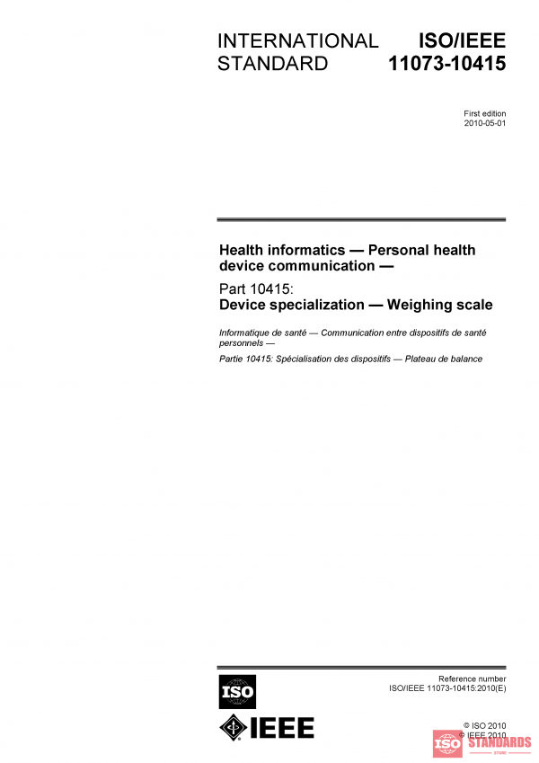 ISO/IEEE 11073-10415:2010 PDF