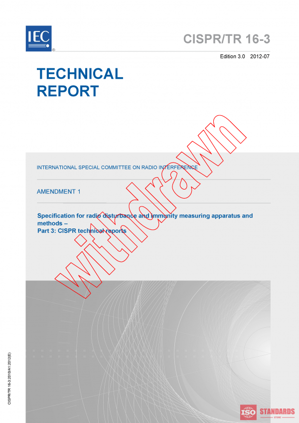 CISPR TR 16-3:2010/AMD1:2012 PDF