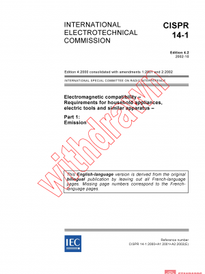 CISPR 14-1:2000+AMD1:2001+AMD2:2002 CSV PDF