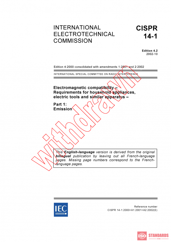 CISPR 14-1:2000+AMD1:2001+AMD2:2002 CSV PDF