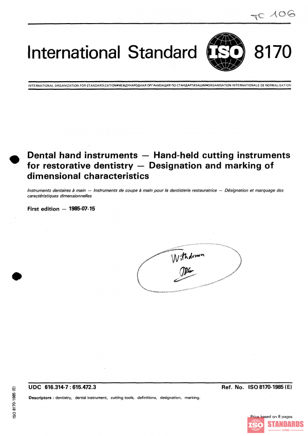 ISO 8170:1985 PDF