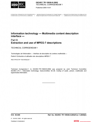 ISO/IEC TR 15938-8:2002/COR1:2005 PDF