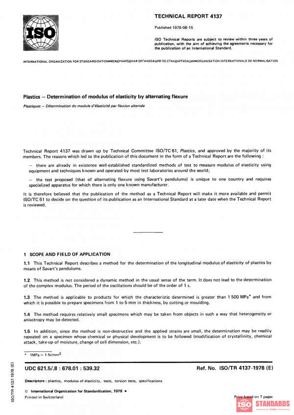 ISO/TR 4137:1978 PDF