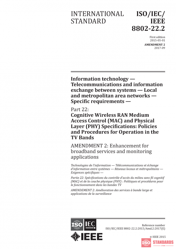 ISO/IEC/IEEE 8802-22:2015/Amd 2:2017 PDF