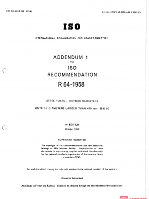 ISO/R 64:1958/Add 1 PDF