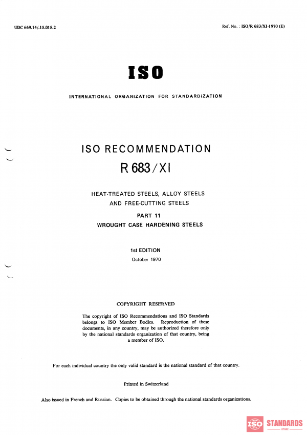 ISO/R 683-11:1970 PDF