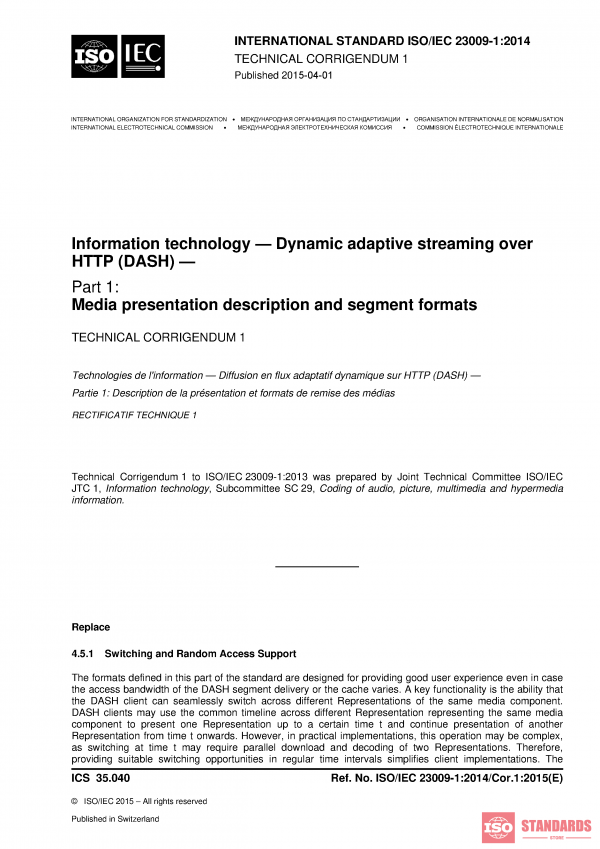 ISO/IEC 23009-1:2014/Cor 1:2015 PDF