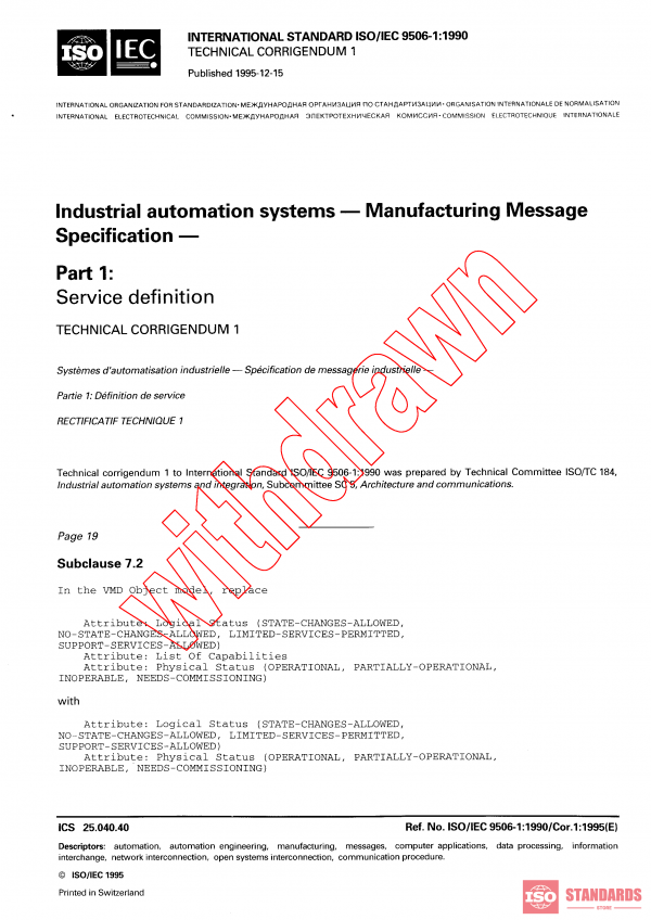 ISO/IEC 9506-1:1990/COR1:1995 PDF