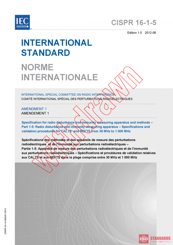 CISPR 16-1-5:2003/AMD1:2012 PDF
