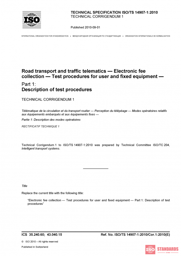 ISO/TS 14907-1:2010/Cor 1:2010 PDF