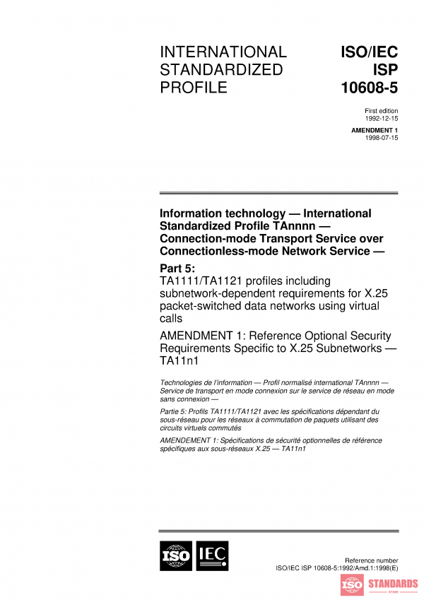 ISO/IEC ISP 10608-5:1992/Amd 1:1998 PDF