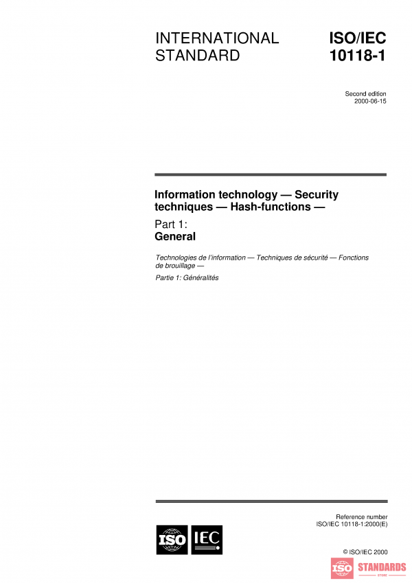 ISO/IEC 10118-1:2000 PDF