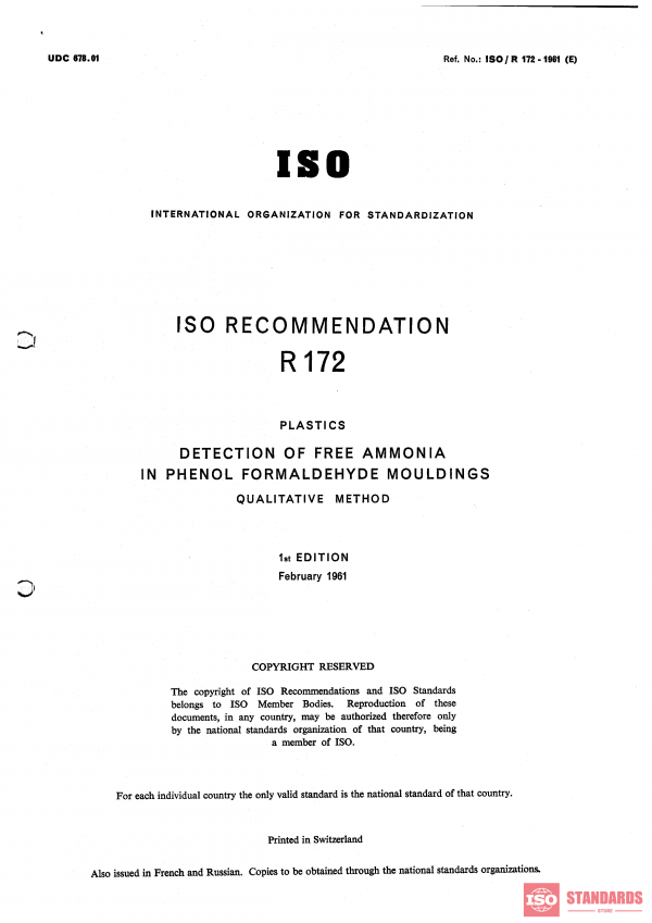 ISO/R 172:1961 PDF