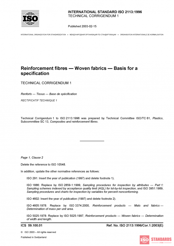 ISO 2113:1996/Cor 1:2003 PDF