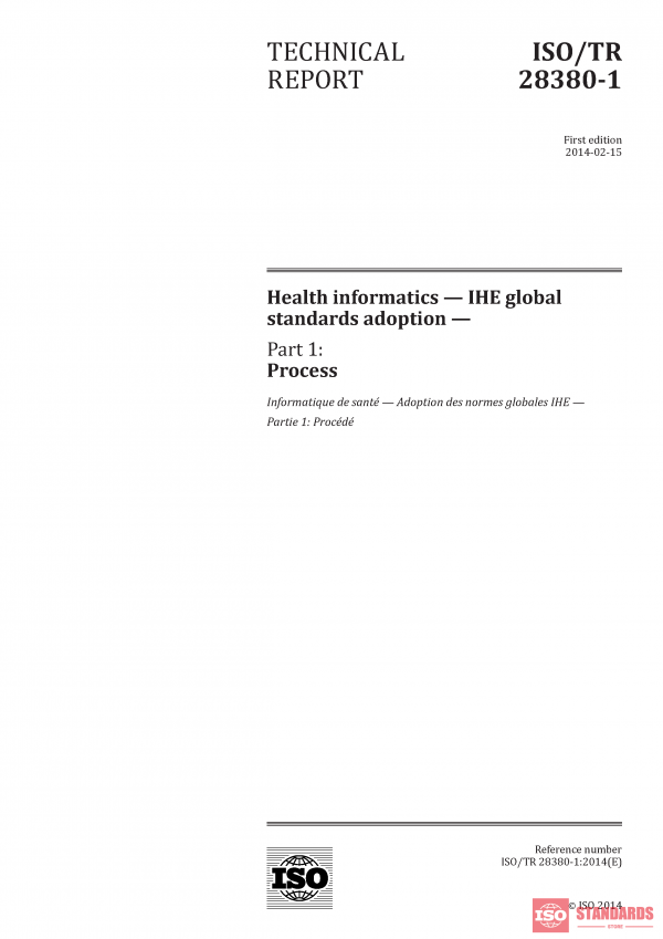 ISO/TR 28380-1:2014 PDF