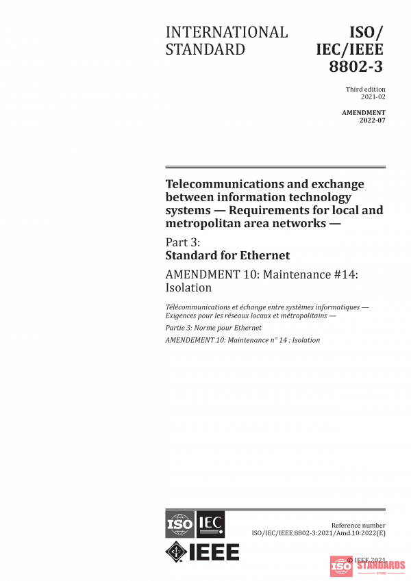 ISO/IEC/IEEE 8802-3:2021/Amd 10:2022 PDF
