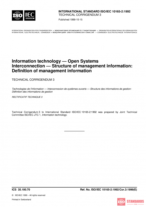 ISO/IEC 10165-2:1992/COR3:1999 PDF