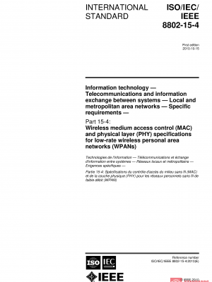 ISO/IEC/IEEE 8802-15-4:2010 PDF