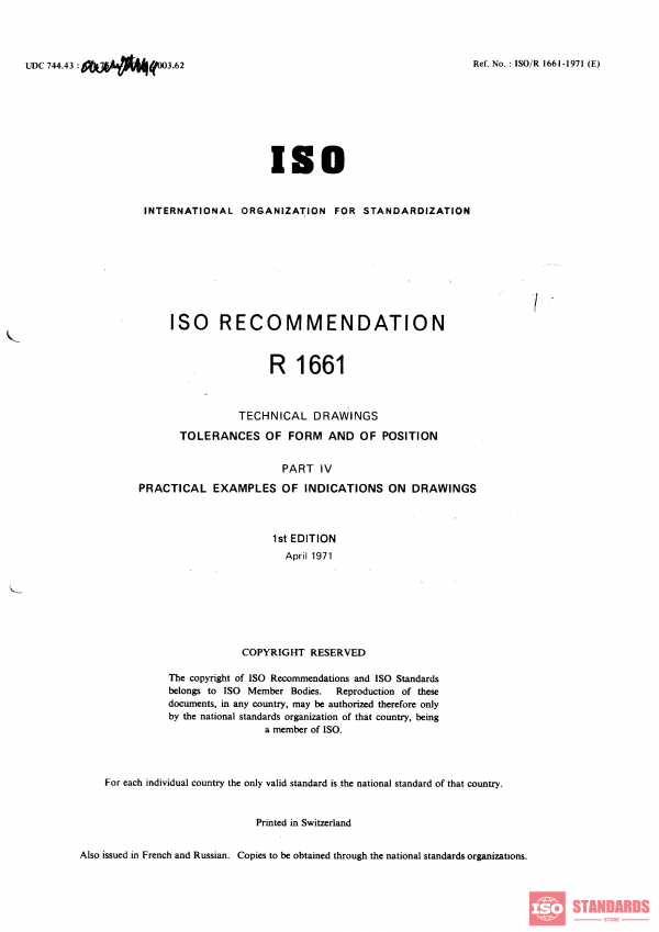 ISO/R 1661:1971 PDF