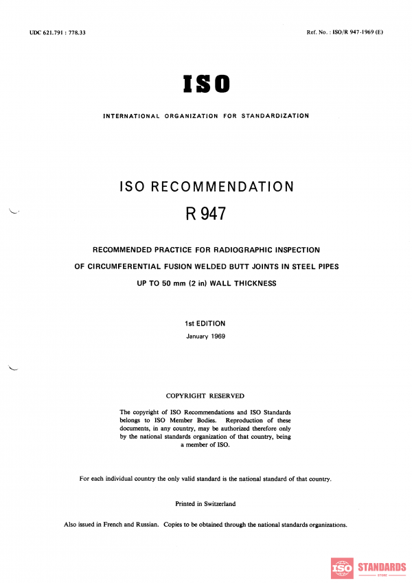 ISO/R 947:1969 PDF