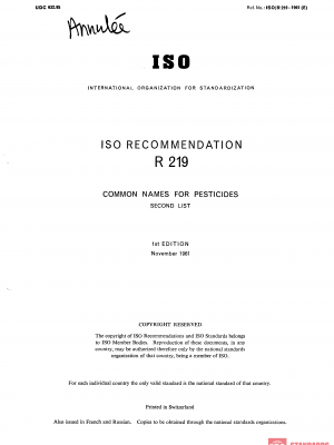 ISO/R 219:1961 PDF
