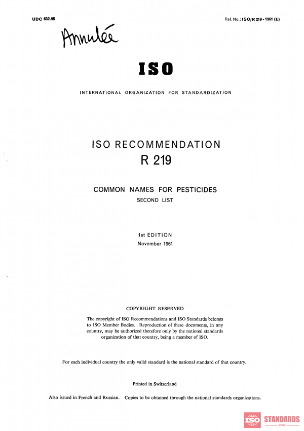ISO/R 219:1961 PDF